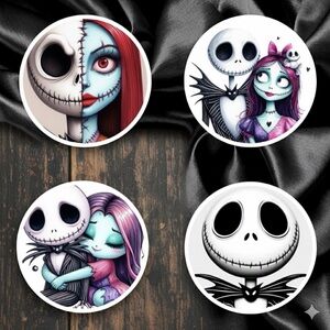 Nightmare Before Christmas Ceramic Coasters (Set of 4) with Cork Base